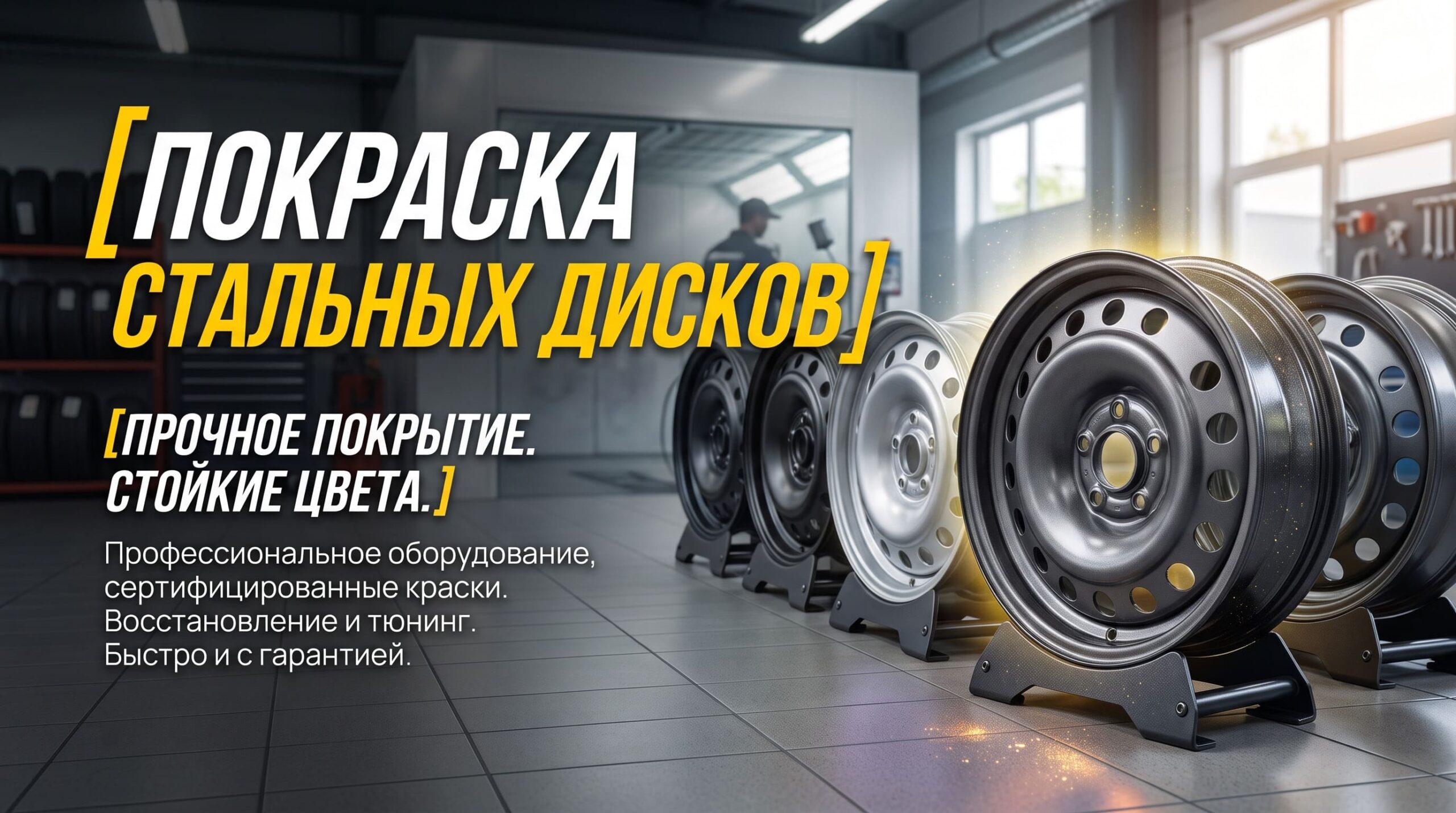 Покраска стальных дисков